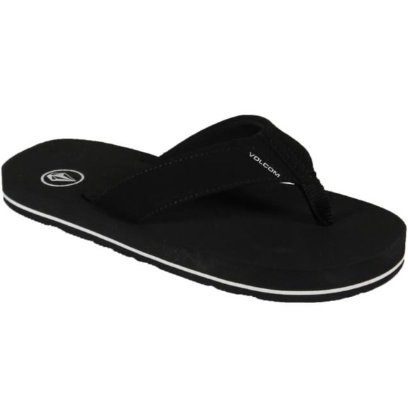 Volcom Boys Black Sandals Flip Flops Size 4 - Picture 1 of 3